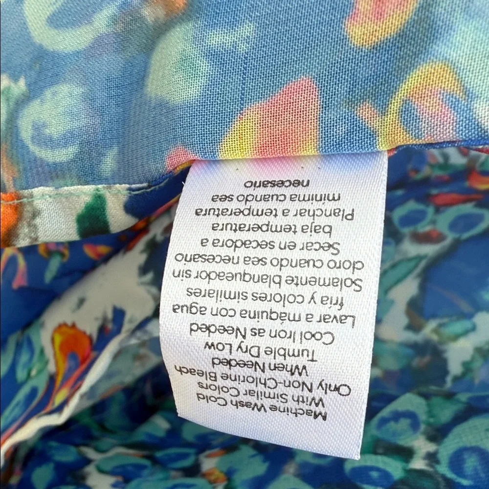 VENUS Blue Multi Floral Sheer Swim Coverup Small/medium - Picture 3 of 5
